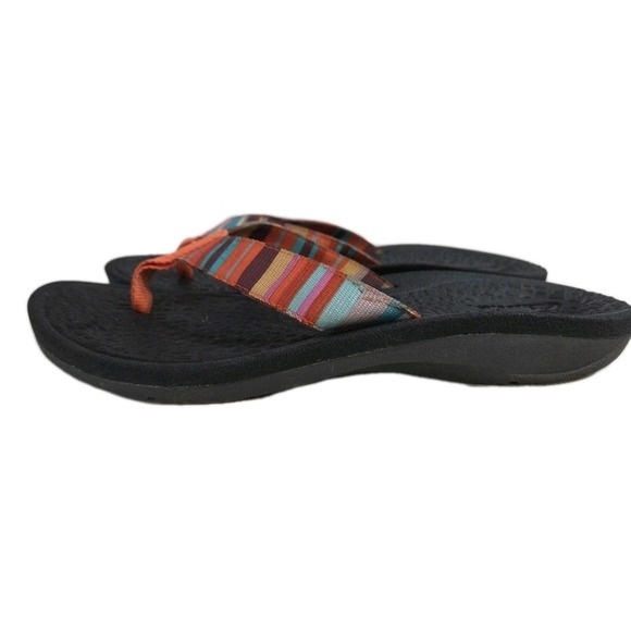 CLARKS Tate Muse Multi Striped Thong Flip Flop Sandals 65373, Size 9M - Picture 3 of 6